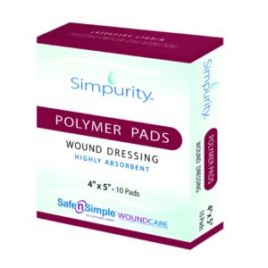 DRESSING, WND PAD HIGH ABSORB POLYMER 4"X5" (10/BX)