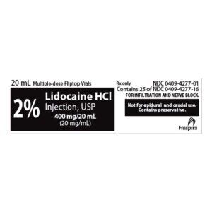 LIDOCAINE HCL, MDV 2% 20ML (25/PK 4PK/CS)